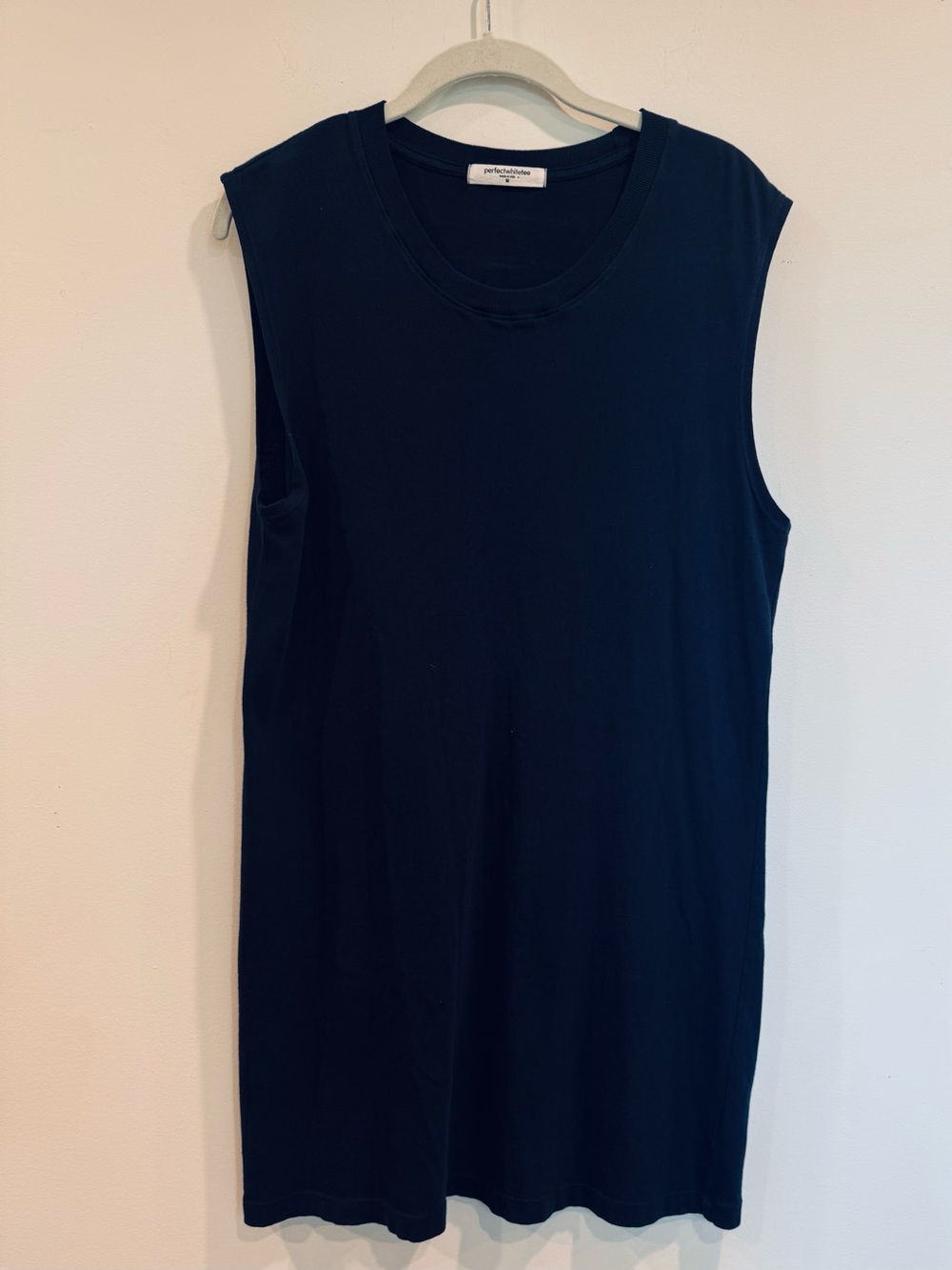 perfectwhitetee Navy Sleeveless Mini Dress